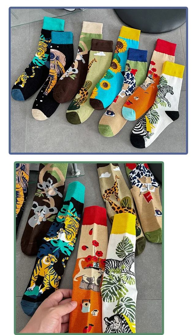 Trendy Unisex Mid-Calf Sweat-Absorbing Socks（8 pairs） Detail