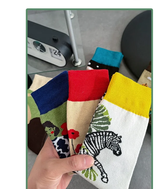 Trendy Unisex Mid-Calf Sweat-Absorbing Socks（8 pairs） Detail