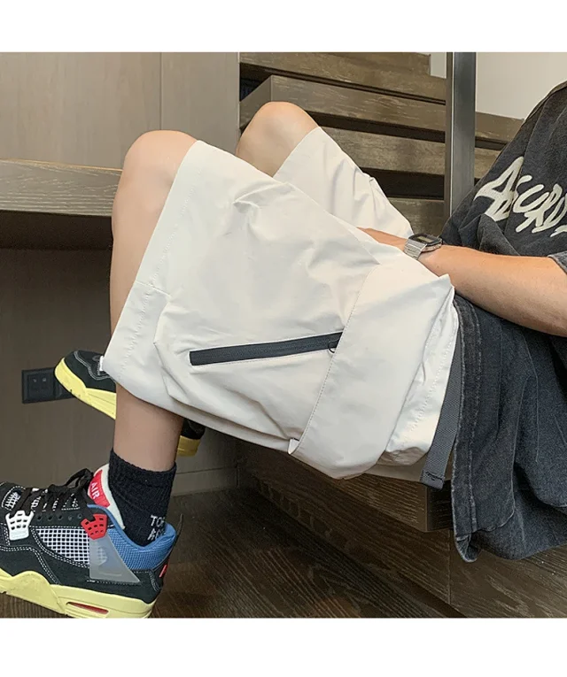 Japanese Streetwear Utility Shorts for Men Detail