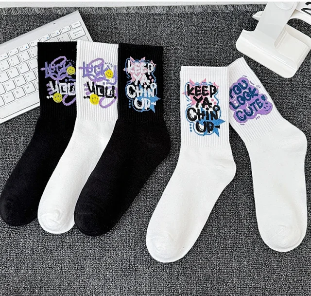 Women's Plus-Size White Mid-Calf Sports Socks（20 pairs） Detail