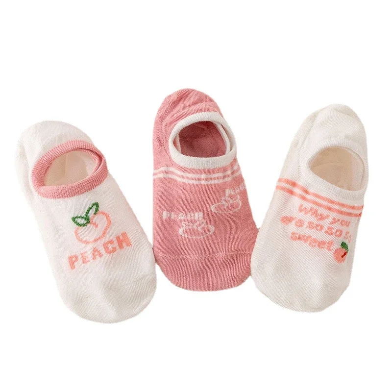 Korean-Style Pink Cartoon No-Show Socks（10 pairs）