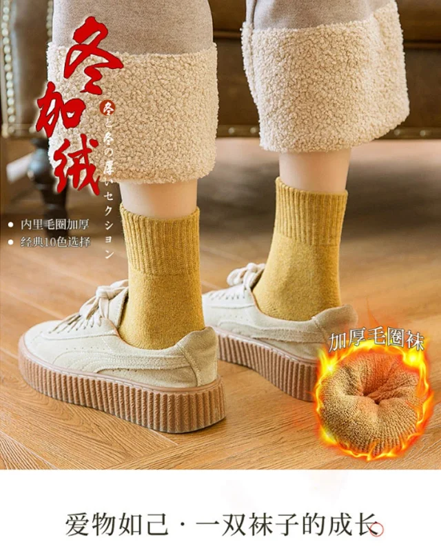 Women's Warm Thick Terry Socks（10 pairs） Detail