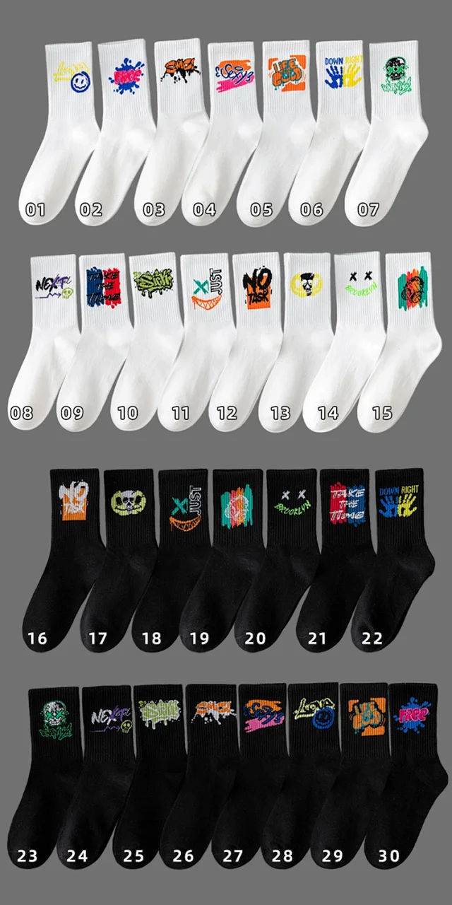 Men's Oversize Mid-Calf Sports Socks（30 pairs） Detail