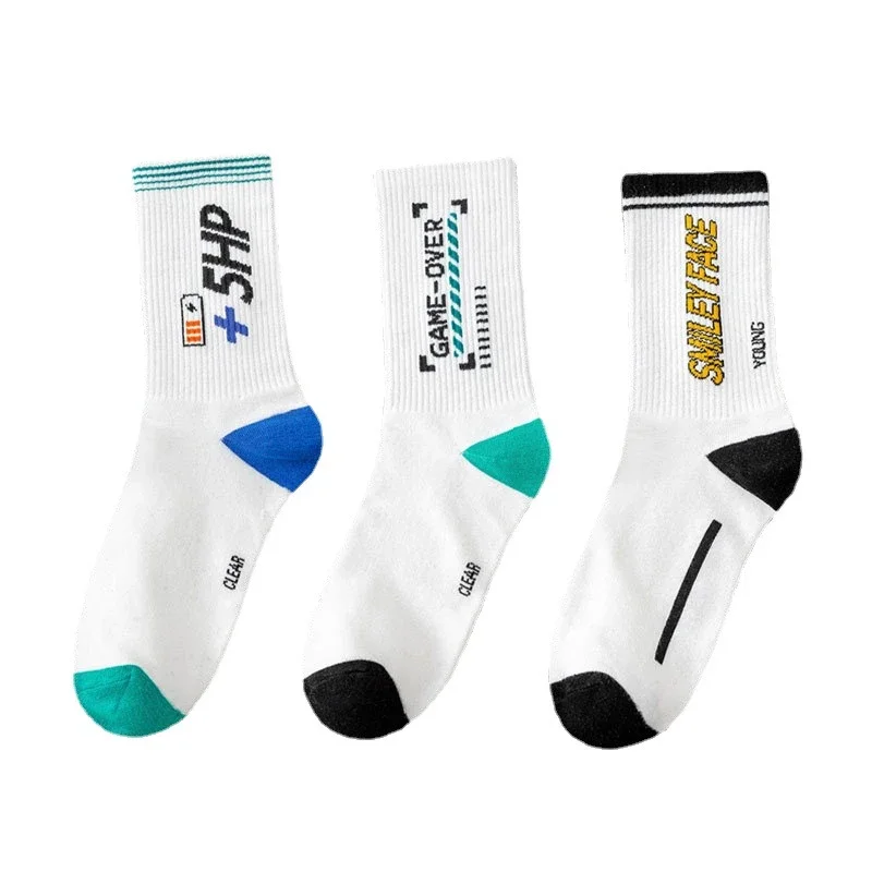 White Cotton Couple's Mid-Calf Socks（10 pairs）