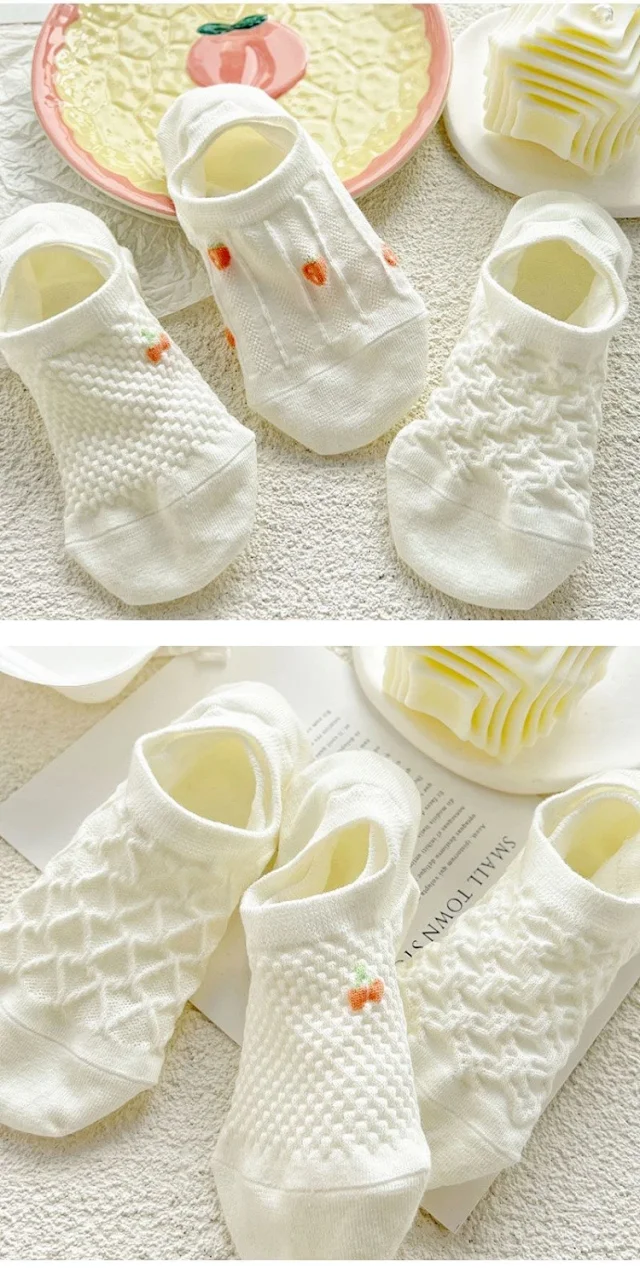 Korean-Style Pink Cartoon No-Show Socks（10 pairs） Detail