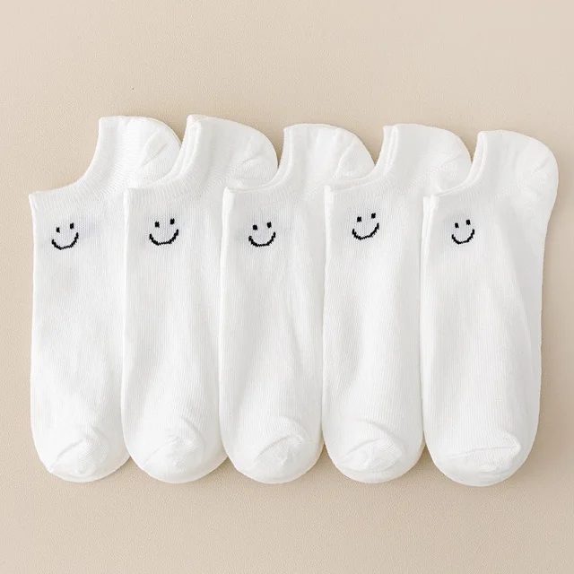 Breathable Oversized Smiley Ankle Socks（20 pairs） Detail