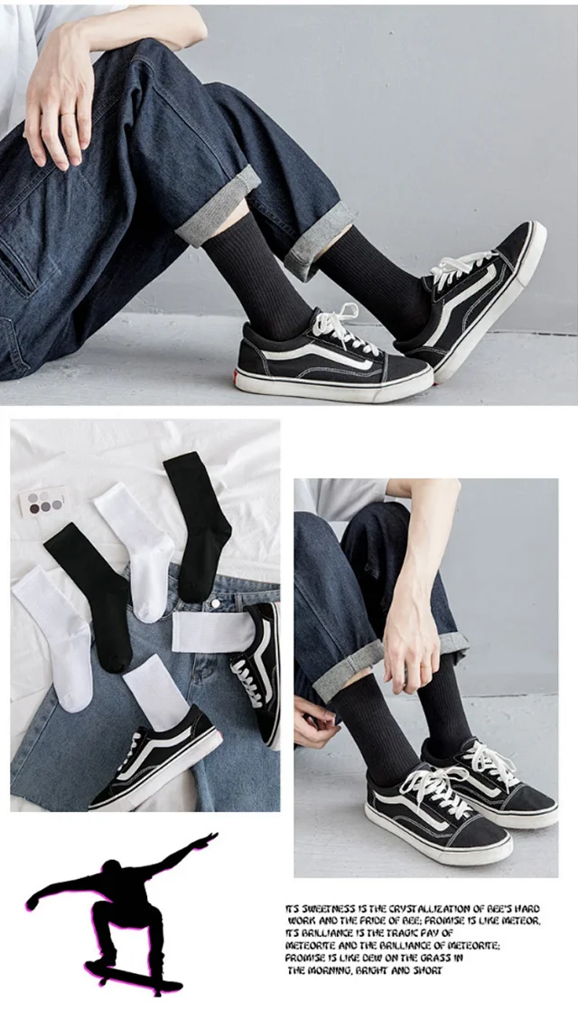 Unisex Solid Cotton Ankle Socks（10 pairs） Detail