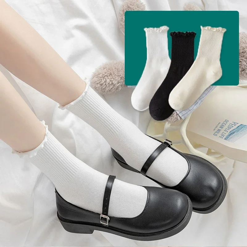Ruffled Japanese Cotton Socks（6 pairs）
