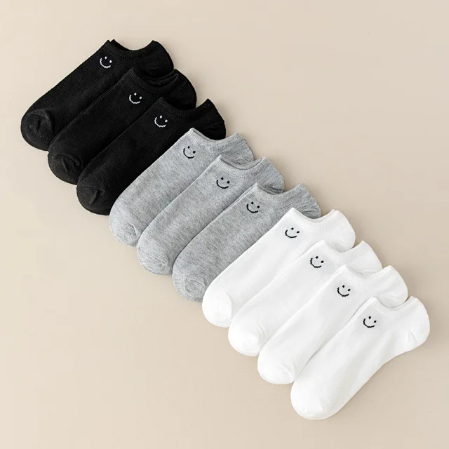 Breathable Oversized Smiley Ankle Socks（20 pairs） Detail