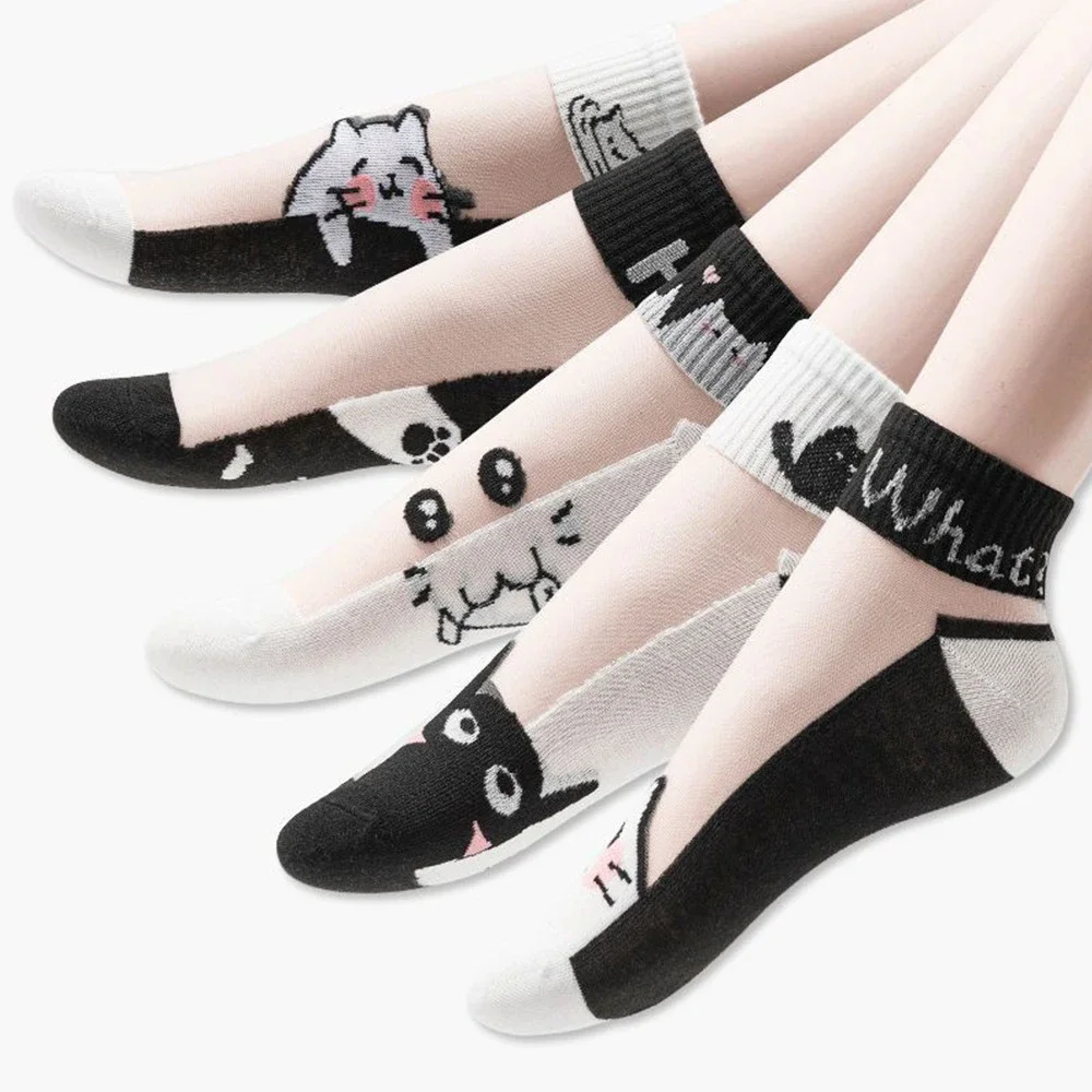 Women's Sheer Cat Print Socks（10 pairs）