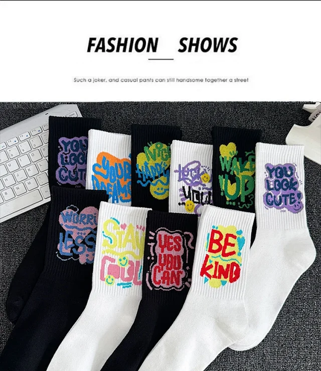 Women's Plus-Size White Mid-Calf Sports Socks（20 pairs） Detail