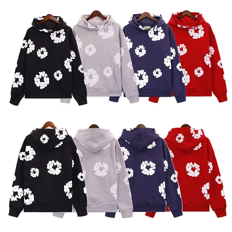 Trendy Oversized Foam-Print Hoodie Set