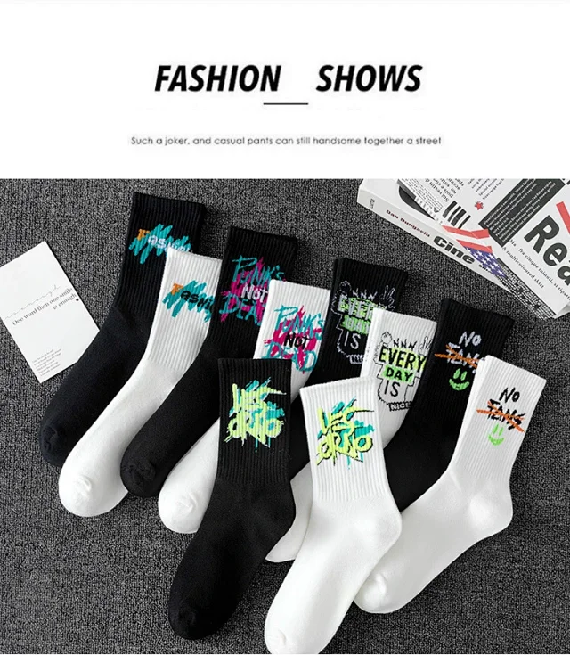 Graffiti Men's Ankle Sports Socks（20 pairs） Detail