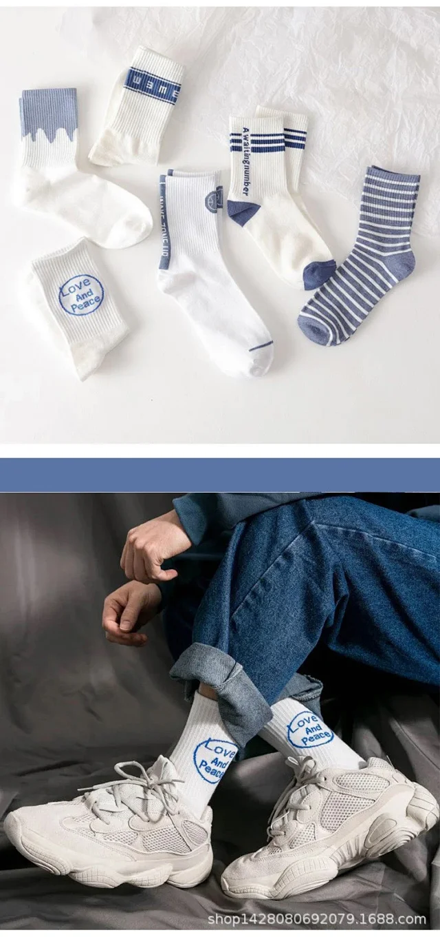 Korean Style White Mid-Calf Socks（10 pairs） Detail