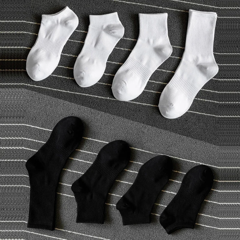 Cotton Couple Socks Unisex Solid Color（5 pairs）
