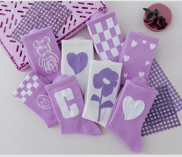 Cartoon Bear Cotton Socks（8 pairs） Detail