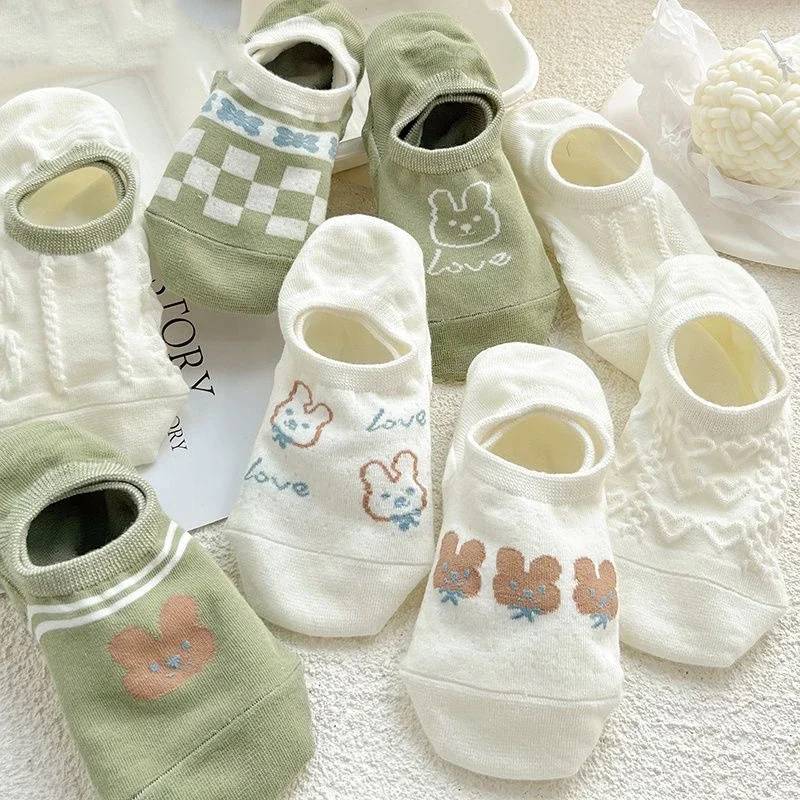 Cartoon Cotton No-Show Socks（10 pairs）