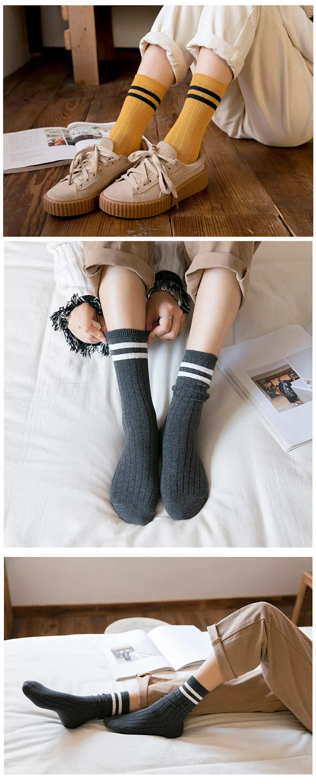 Korean-Style Stackable Women's Socks（10 pairs） Detail