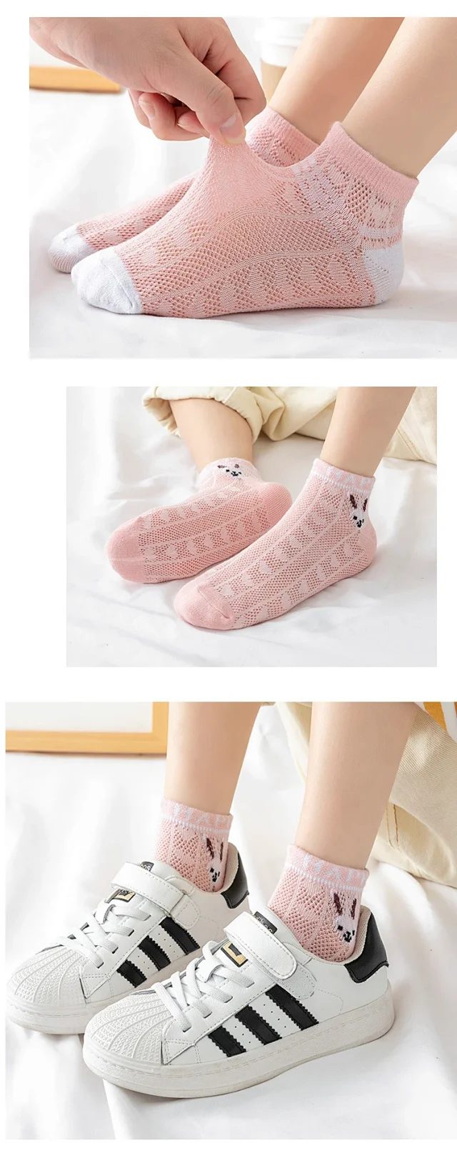 Red Lace Ankle Socks for Girls（5 pairs） Detail