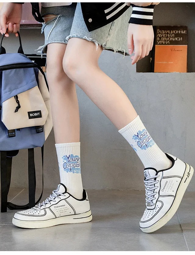 Unisex Lettered Cotton Mid-Calf Socks（10 pairs） Detail