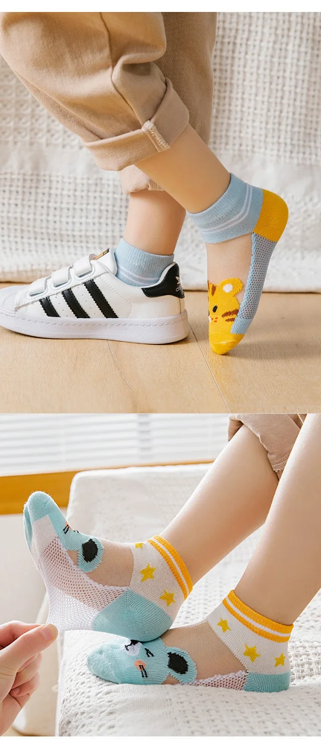 Kids' Cartoon Mesh Ankle Socks（5 pairs） Detail
