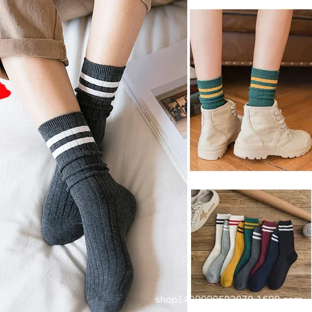 Women's Solid Color Cotton Over-the-Knee Socks（10 pairs） Detail