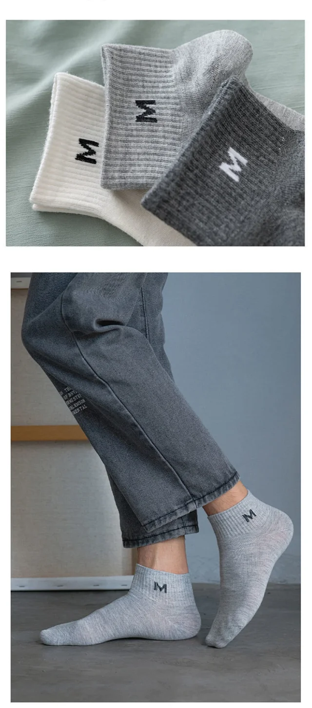 Men's White Breathable Ankle Socks（10 pairs） Detail