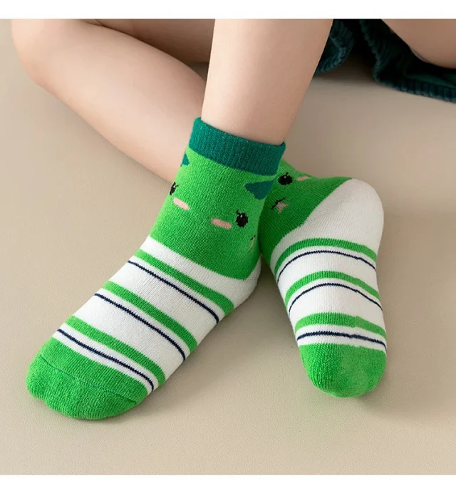 Cozy Terry Fleece-Lined Kids' Socks（5 pairs） Detail