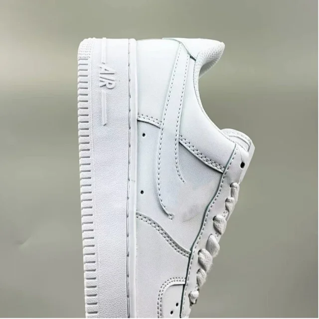 Classic White Air Force 1 Unisex Sneakers Detail