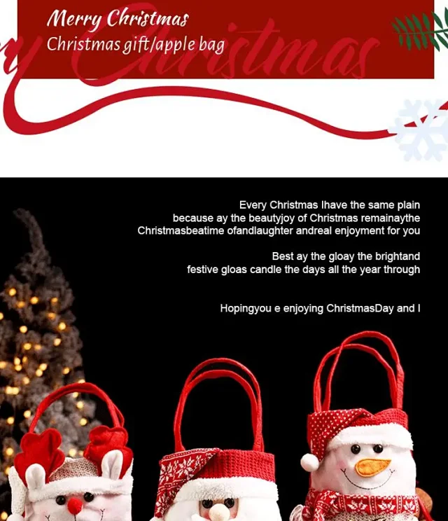 Santa Christmas Tote Detail