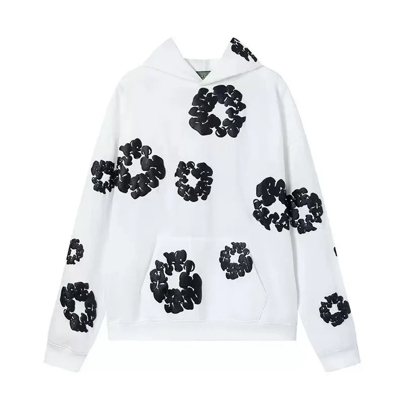 Trendy Oversized Foam-Print Hoodie Set