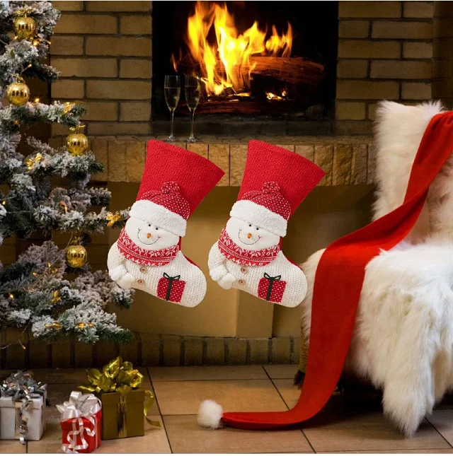 Snowman Christmas Stocking Detail