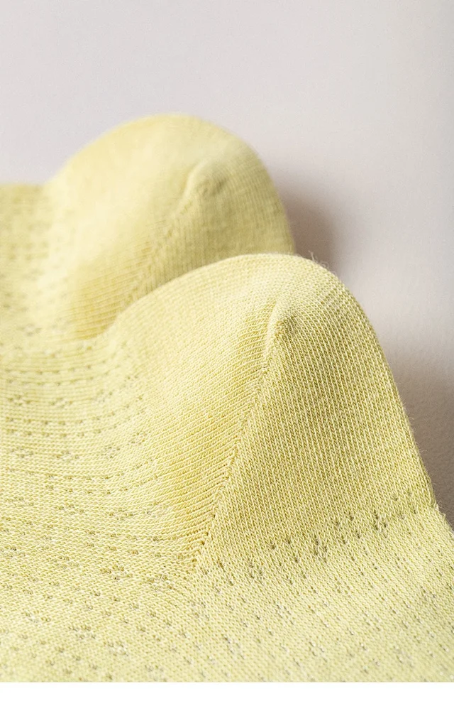Summer Women's Mid-Calf Breathable Combed Cotton Solid College Style Ins Mesh Heap Socks Detail