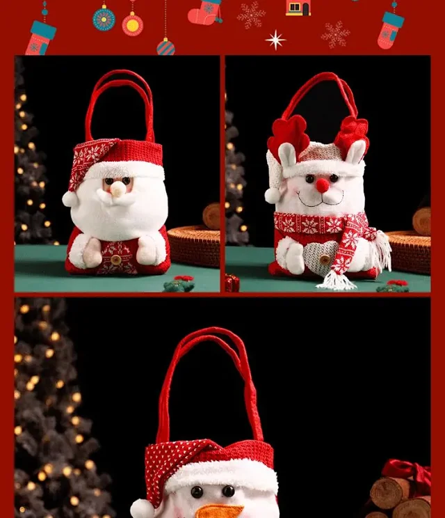 Santa Christmas Tote Detail