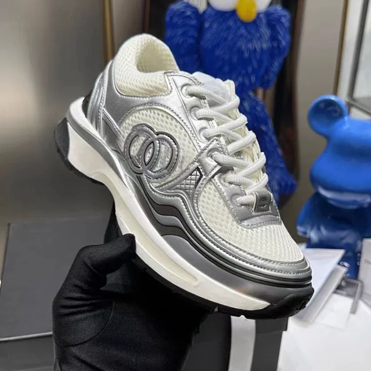 Chic Silver Platform Sneakers