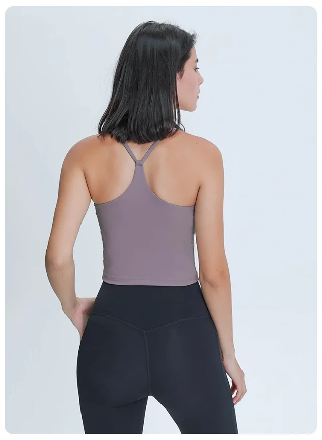 Padded Backless Yoga Tank Top Detail