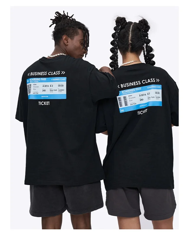 RFSD Men's Plane Ticket Print T-shirt Detail