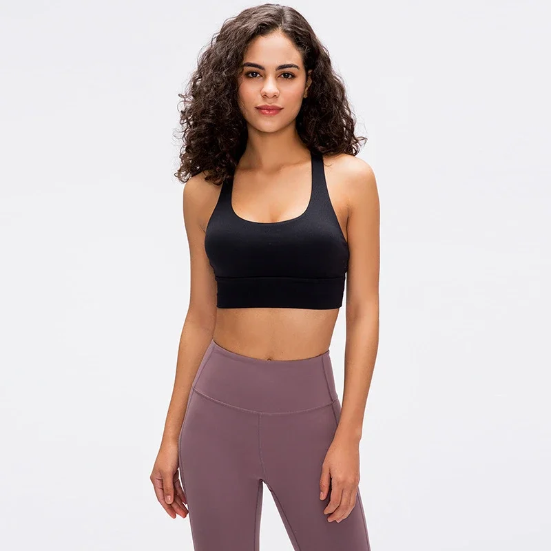Bare-Feel Double-Strap Yoga Sports Bra