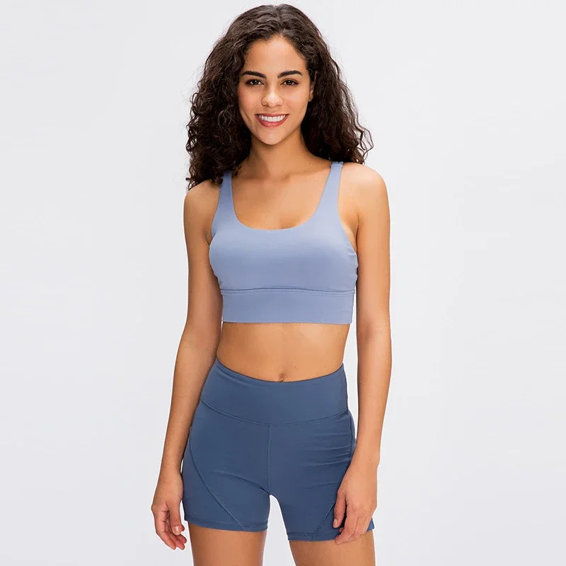 Bare-Feel Double-Strap Yoga Sports Bra