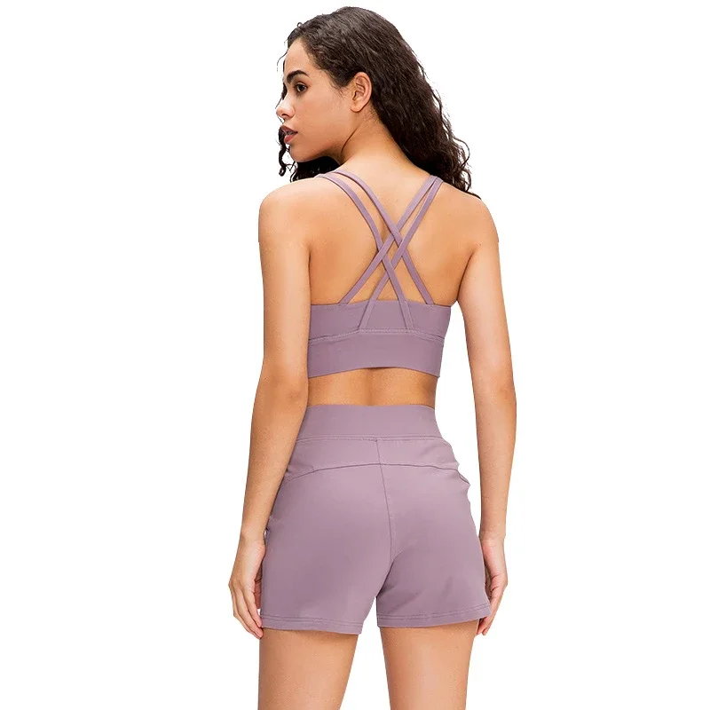 Bare-Feel Double-Strap Yoga Sports Bra