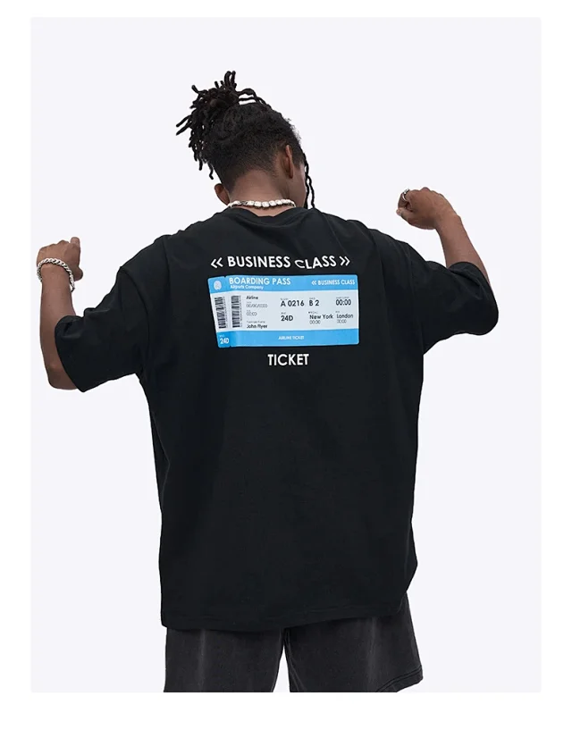 RFSD Men's Plane Ticket Print T-shirt Detail