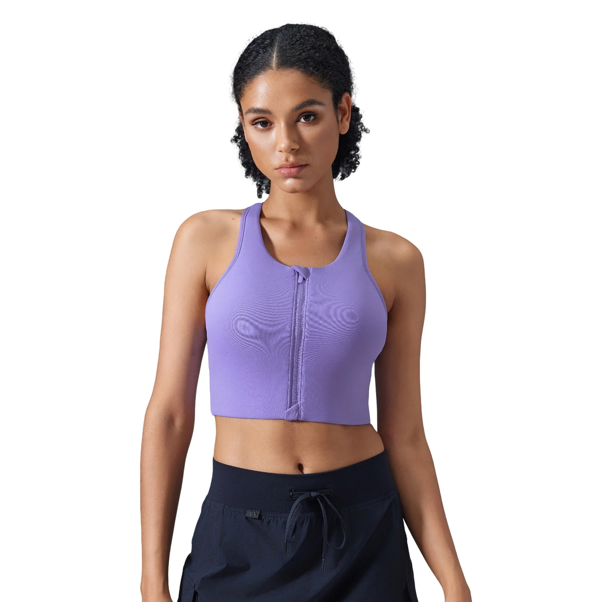 High-Support Zip-Front Yoga Bra