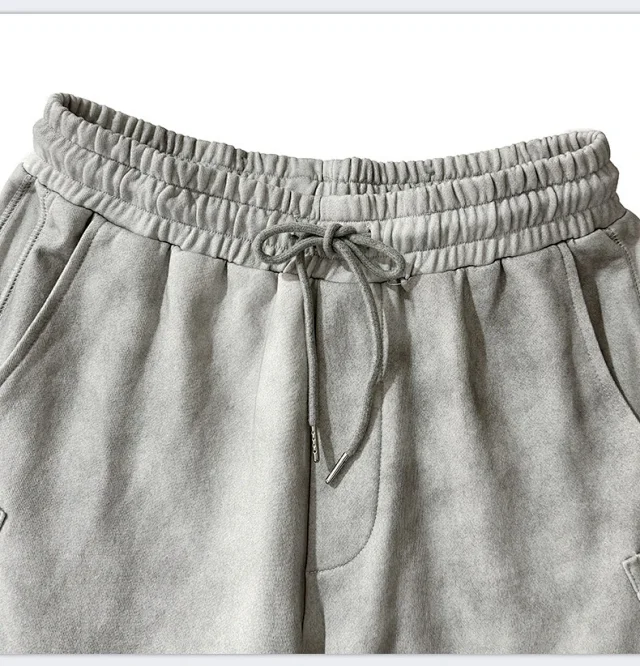 RFSD Men's 2025 Summer American White-Grey Dirty Wide-Leg Pants-High Street Design Distressed Versatile Detail