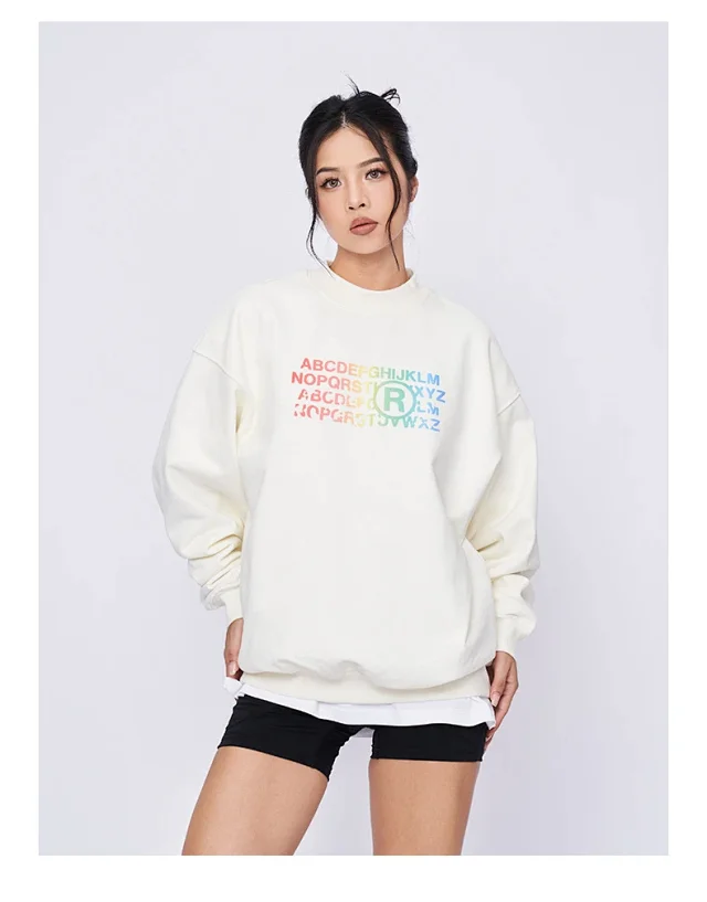 RFSD Men's 2025 FW Loose Printed Crewneck Sweatshirt 430G Thickened Streetwear Crewneck Sweatshirt for Men Trendy Detail
