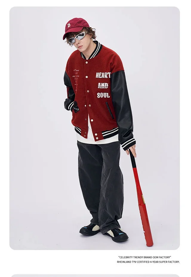 RFSD Men's 2025 AW Vintage Oversized Baseball Jacket Detail