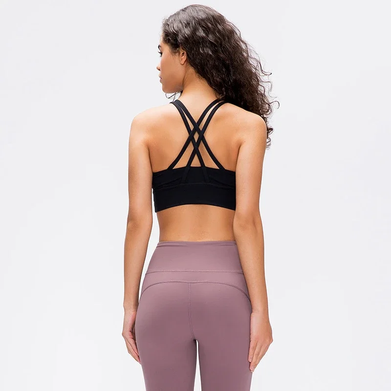 Bare-Feel Double-Strap Yoga Sports Bra