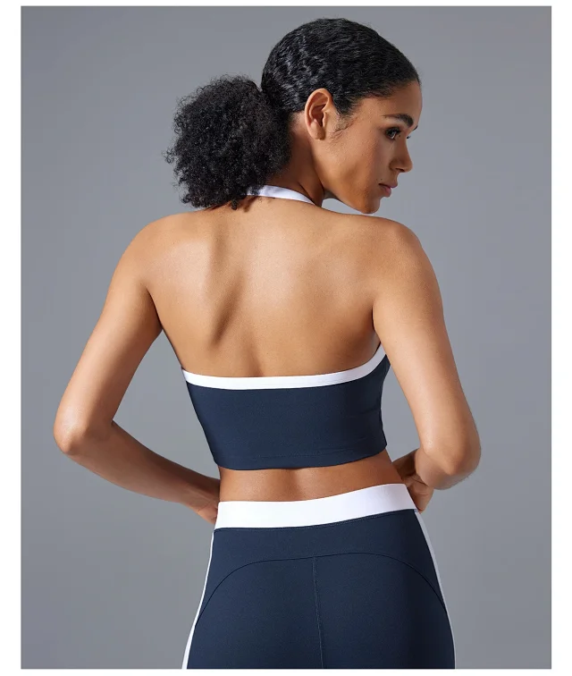 Color-Block Sexy Backless Yoga Bra Detail