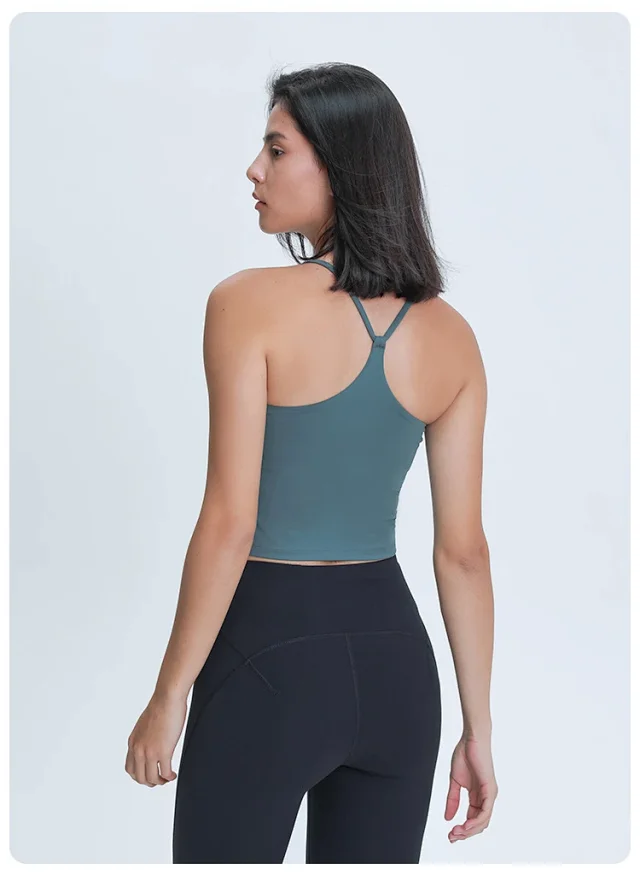 Padded Backless Yoga Tank Top Detail