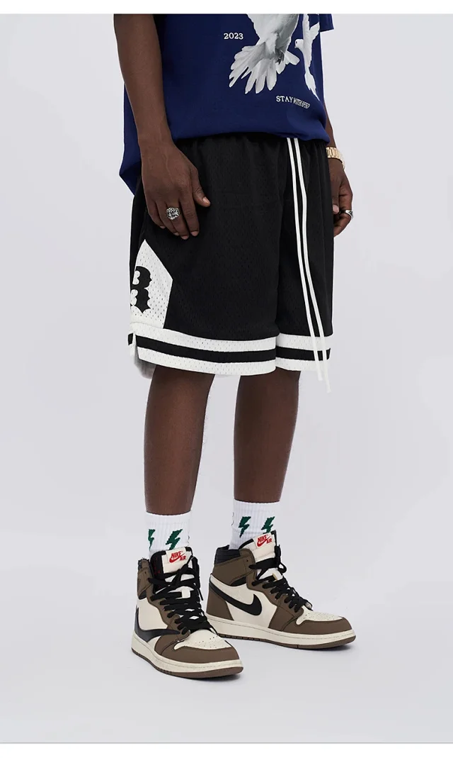 RFSD Men's 2025 Summer Heavyweight 400g Mesh Embroidery Shorts Detail