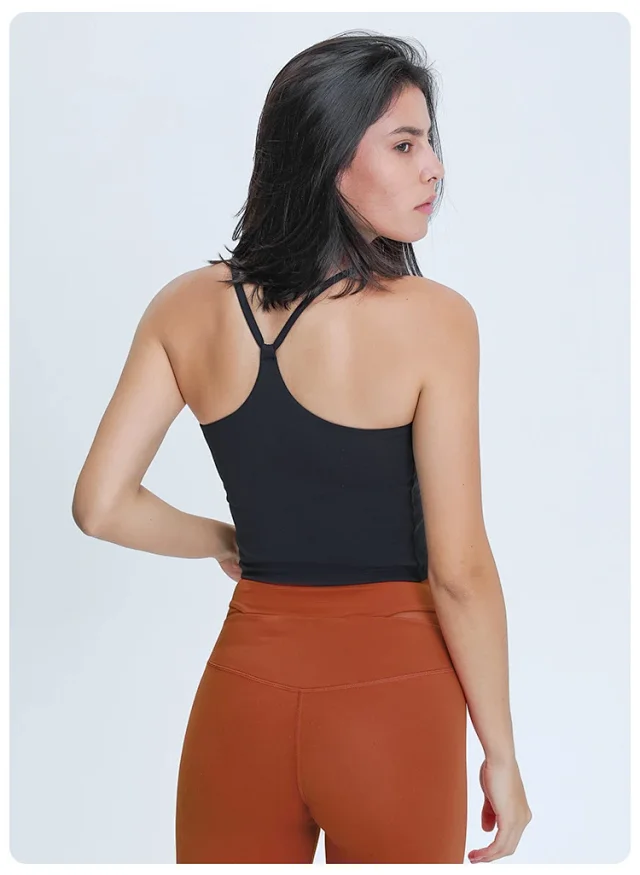 Padded Backless Yoga Tank Top Detail